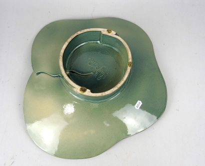 CUP on foot in green ceramic imitating malachite....