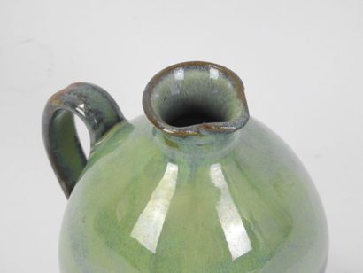 Small ceramic PICHET with green and blue-violet...