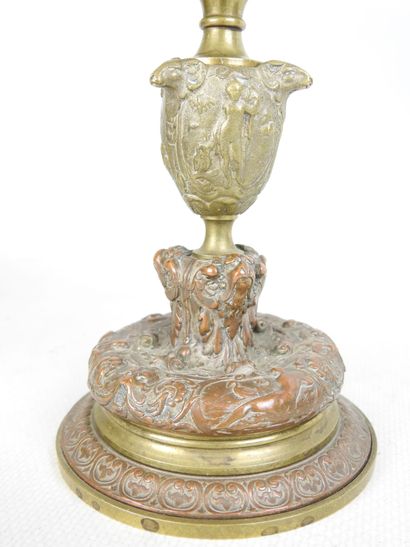Bronze and copper CUP with yellow and red...