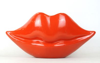 VASE in red glazed earthenware imitating...