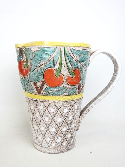 Glazed earthenware orangeade set with incised...