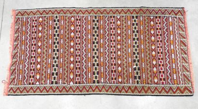 MOROCCO: Woven wool wedding carpet in orange,...
