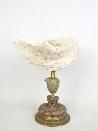 Bronze and copper CUP with yellow and red...