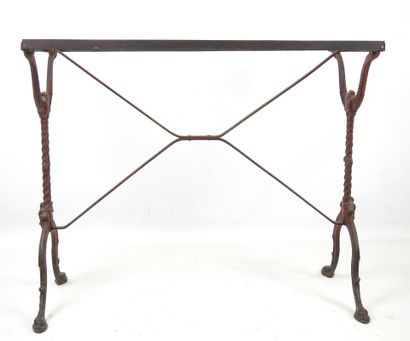 PASQUIER à TOURS: Wrought-iron bistro table...