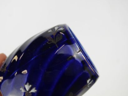 SARREGUEMINES: Smoker's set in blue earthenware...