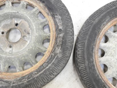 HUTCHINSON: Two 1934 French cannon wheels,...