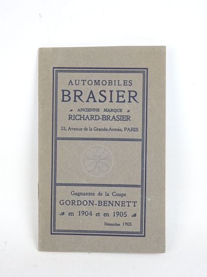 AUTOMOBILE CATALOG: BRASIER. 1905. Imp. Draeger....