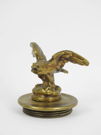 AUTOMOBILE MASCOTTE in gilt bronze decorated...