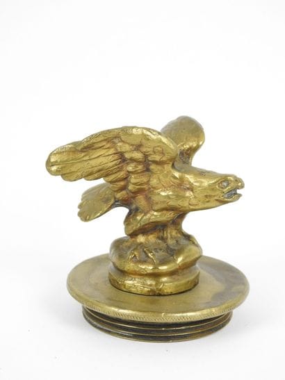 AUTOMOBILE MASCOTTE in gilt bronze decorated...