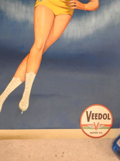 VEEDOL: Lithographed poster of a skater....