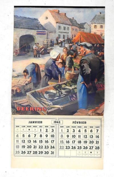DEERING: Calendar for 1942. Draeger printing...