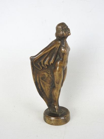 AUTOMOBILE MASCOTTE in bronze with brown...