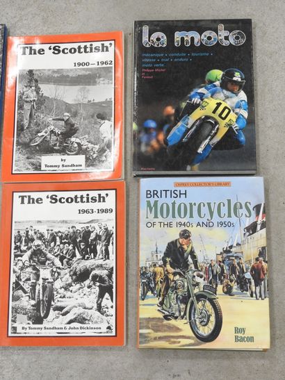 EIGHT BOOKS on the theme of motorcycles,...