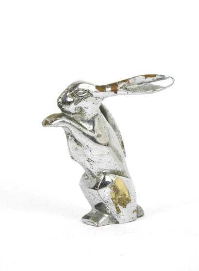 AUTOMOBILE MASCOTTE in chromed bronze decorated...