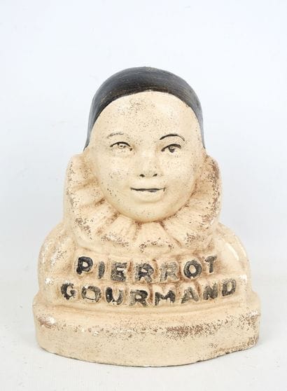 PIERROT GOURMAND: Partially patinated plaster...