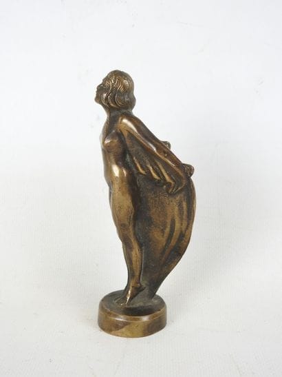 AUTOMOBILE MASCOTTE in bronze with brown...
