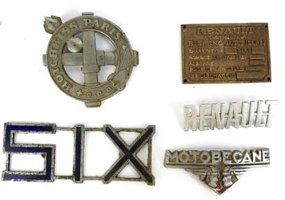 FIVE AUTOMOBILE PLAQUES and INSIGNES including...