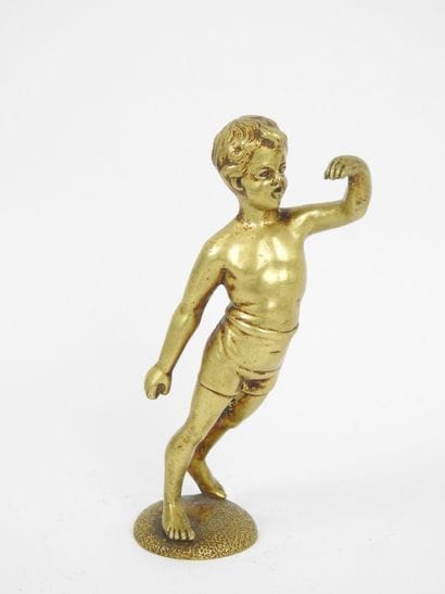 AUTOMOBILE MASCOTTE in gilded bronze, decorated...