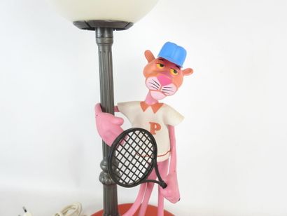 Plastic bedside LAMP decorated with pink...