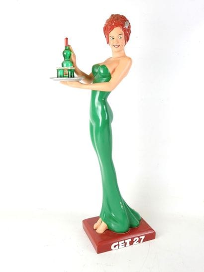 GET 27: Advertising pin-up in polychrome...