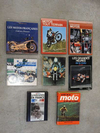 EIGHT BOOKS on the theme of motorcycles,...