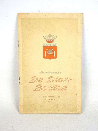 AUTOMOBILE CATALOGUE: Dion-Bouton. 1910....