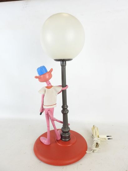 Plastic bedside LAMP decorated with pink...