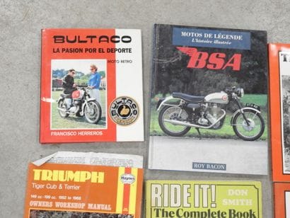EIGHT BOOKS on the theme of motorcycles,...