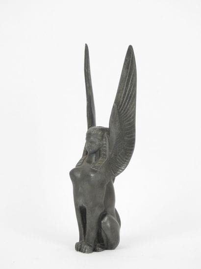 AUTOMOBILE MASCOTTE in pewter decorated with...