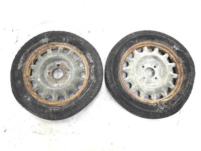 HUTCHINSON: Two 1934 French cannon wheels,...