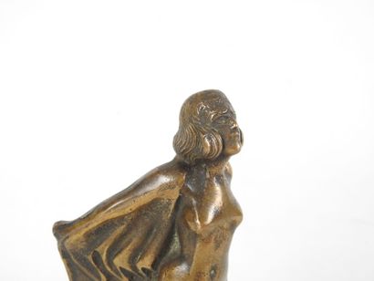 AUTOMOBILE MASCOTTE in bronze with brown...