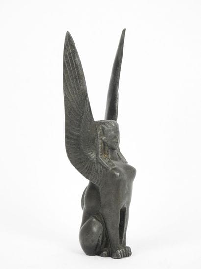 AUTOMOBILE MASCOTTE in pewter decorated with...