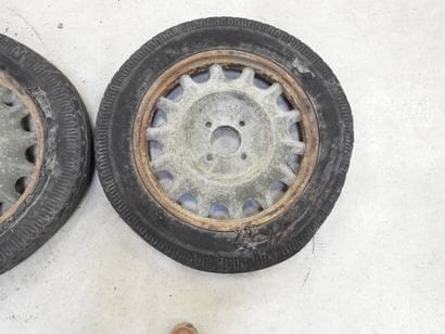 HUTCHINSON: Two 1934 French cannon wheels,...