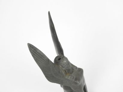 AUTOMOBILE MASCOTTE in pewter decorated with...