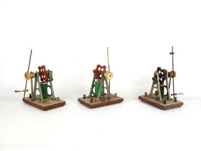 THREE small steam engines, electricity. H:...
