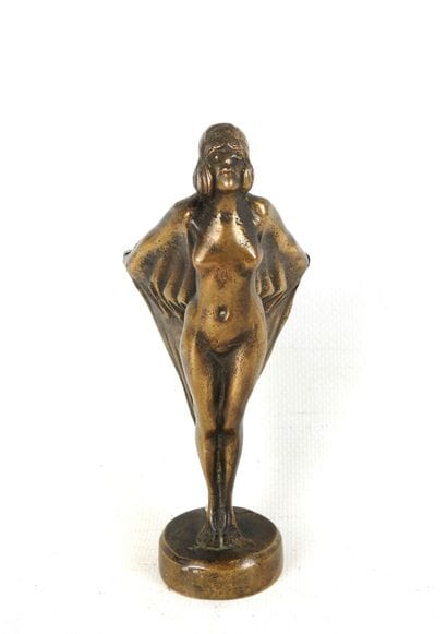 AUTOMOBILE MASCOTTE in bronze with brown...