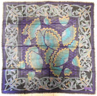 LANVIN
Wool and silk square with floral design...