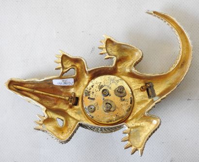 LANCEL - Paris
Crocodile-shaped gold-plated...