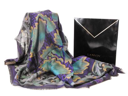 LANVIN
Wool and silk square with floral design...