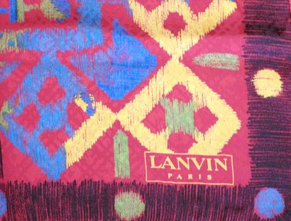 LANVIN
Hand-rolled silk square in burgundy,...