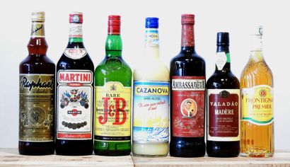 7 bottles
1 Raphael Ambré - 1L.
1 Martini...