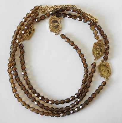 DIESEL
Long necklace with faceted brown resin...