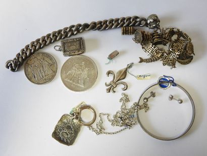 Lot in 925 sterling silver including key...
