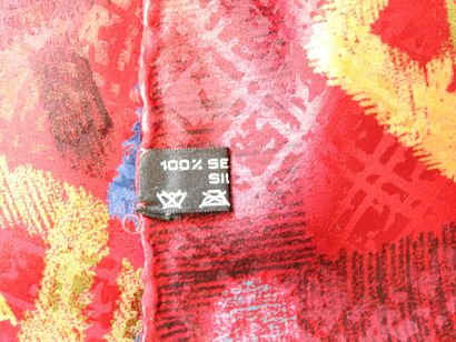 LANVIN
Hand-rolled silk square in burgundy,...