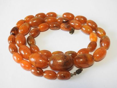 Amber-style necklace with falling pearls.
Length:...