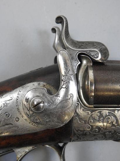 Fusil à broche LEFAUCHEUX, calibre 12. Canon...