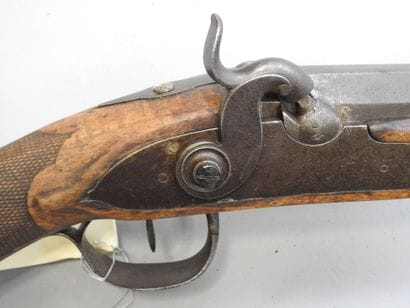 Long Fusil à percussion, calibre 12. Canon...