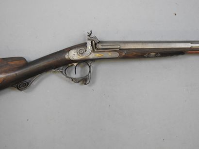 Fusil à piston LIEGEOIS, calibre 14. Platines...
