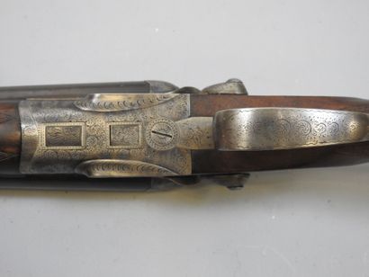 Fusil juxtaposé à chiens extérieurs LIEGEOIS...