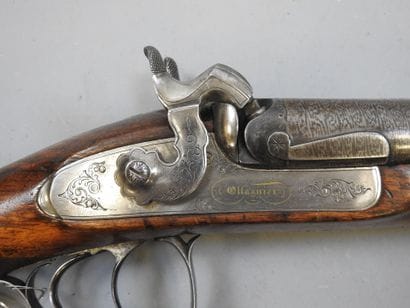 Canardière à piston, calibre 8. Canon damas...